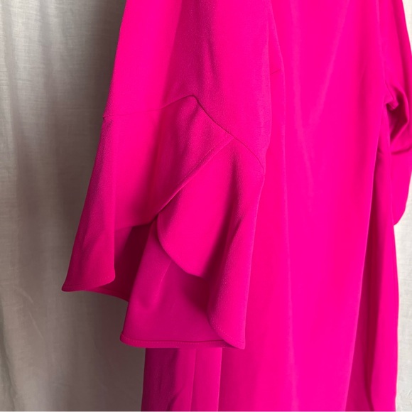 Hot Pink Flutter Sleeve Dress - Picture 2 of 4